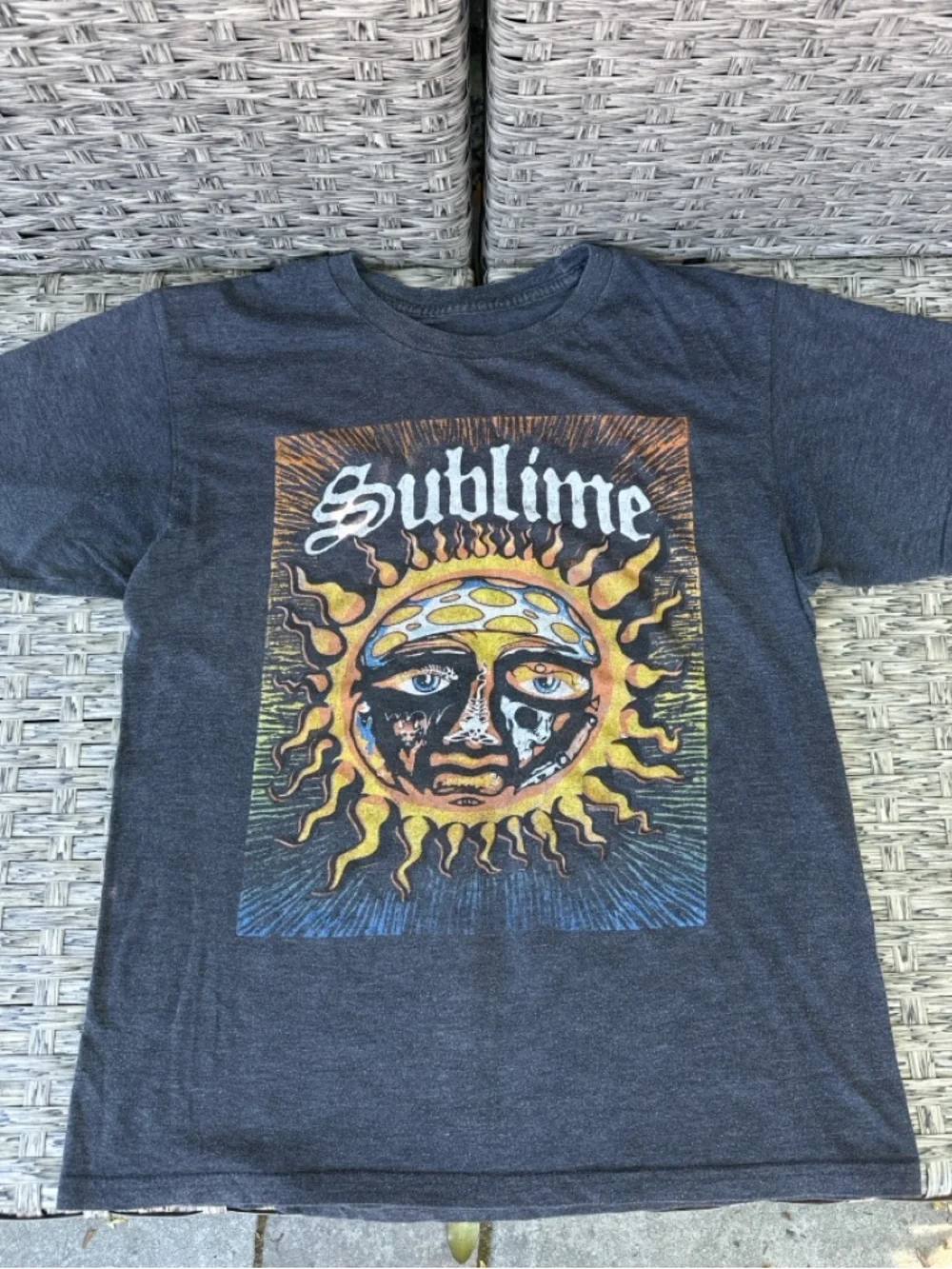 Sublime Graphic Tee in Charcoal with Sun Design
